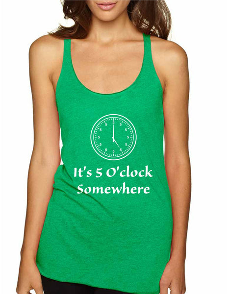Women's Tank Top It's 5 O'clock Somewhere Drinking Party Top - ALLNTRENDSHOP - 6