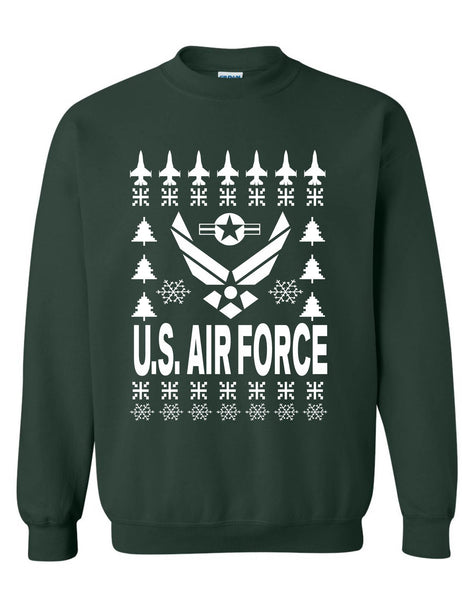 Adult Sweatshirt Air Force Ugly Christmas Sweater Party Holiday Gift