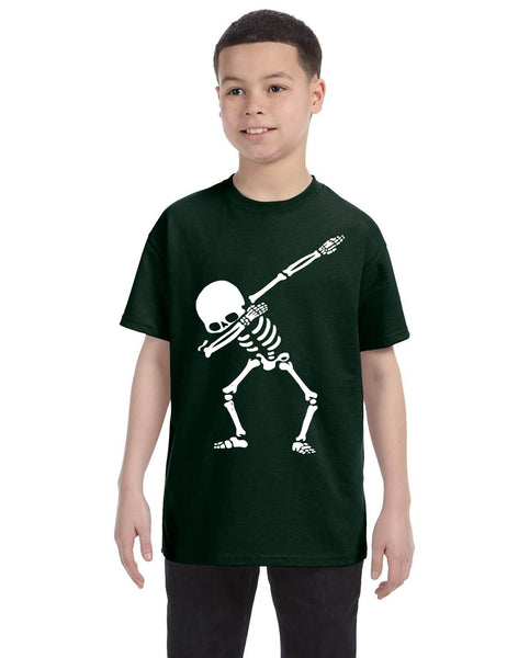 Kids Youth T Shirt Dabbing Skeleton Cool Hip Hop Dab Skull Shirt Gift
