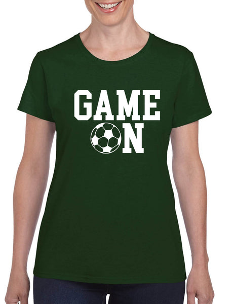 Women's T Shirt Game On Soccer Shirt Team Gift Love Sport Fans Tee