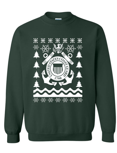 Adult Sweatshirt Coast Guard Ugly Christmas USCG Holiday Xmas Gift