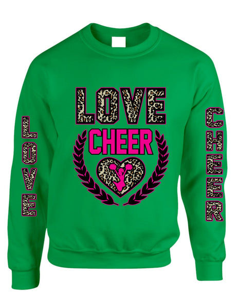 Love Cheer Leopard womens Sweatshirts - ALLNTRENDSHOP - 2