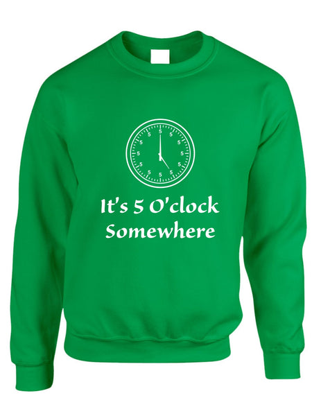 Adult Crewneck Sweatshirt It's 5 O'clock Somewhere Party Cool - ALLNTRENDSHOP - 3