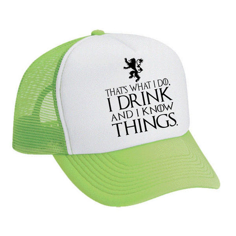 Snapback Hat That's What I Do I Drink And I Know Things Cool - ALLNTRENDSHOP