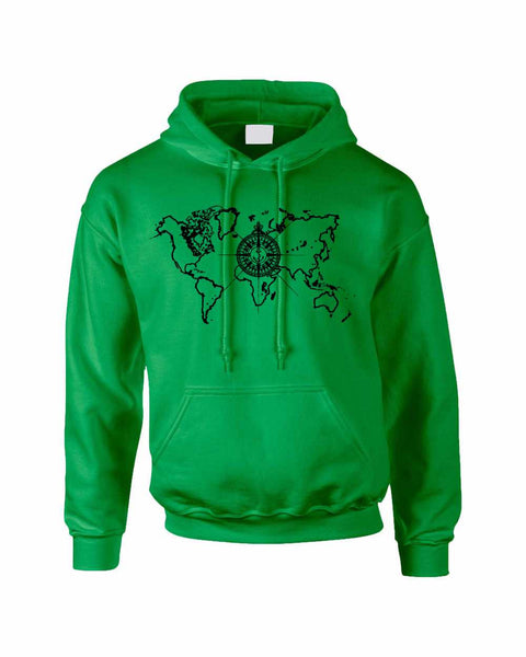 Adult Hoodie World Map Compass Cool Stuff Trendy Top - ALLNTRENDSHOP - 3