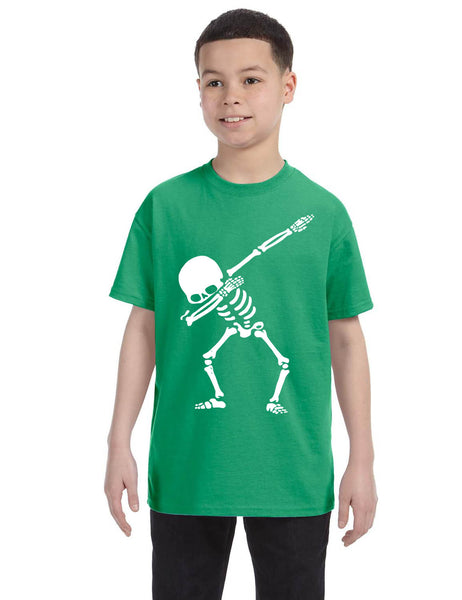 Kids Youth T Shirt Dabbing Skeleton Cool Hip Hop Dab Skull Shirt Gift