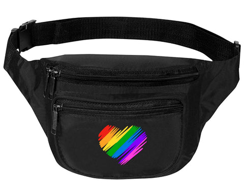 Adult Waist Pack Pride Colors Heart Support Gay Gift Trendy Fun Packs
