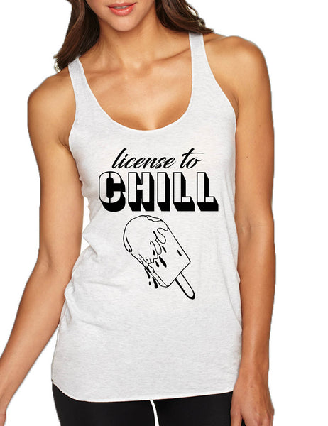 Women's Tank Top License To Chill Summer Vacation Funny Top Relax
