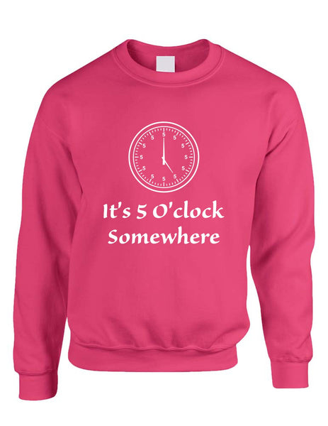 Adult Crewneck Sweatshirt It's 5 O'clock Somewhere Party Cool - ALLNTRENDSHOP - 4