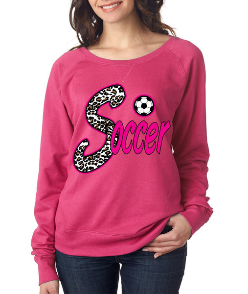 Soccer White Leopard women`s long sleeve Pullover - ALLNTRENDSHOP - 1
