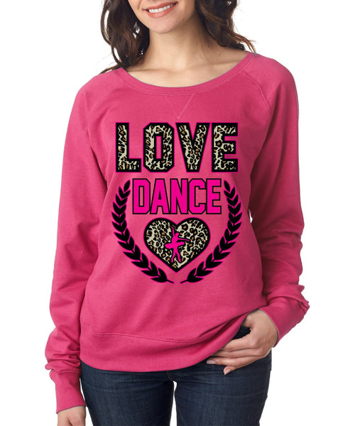Love Dance Leopard Womens long sleeve Pullover - ALLNTRENDSHOP - 2