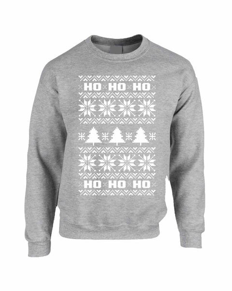 HO HO HO Women's Crewneck Sweatshirt Ugly Christmas Sweater - ALLNTRENDSHOP