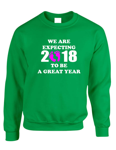 Adult Sweatshirt We Are Expecting Girl Maternity Reveal 2018 To Be