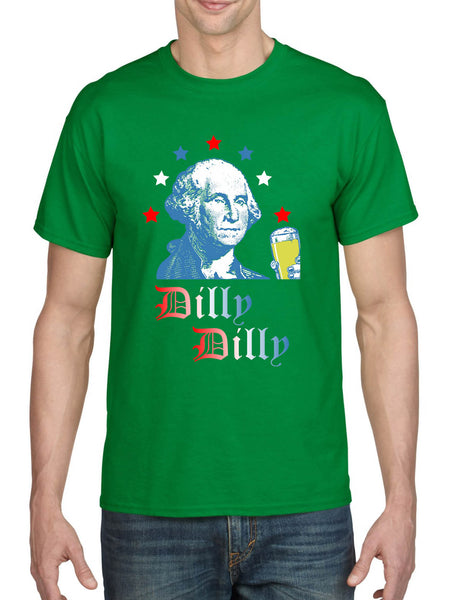 Men's T Shirt George Washington Dilly Dilly 4th Of July Cheers USA
