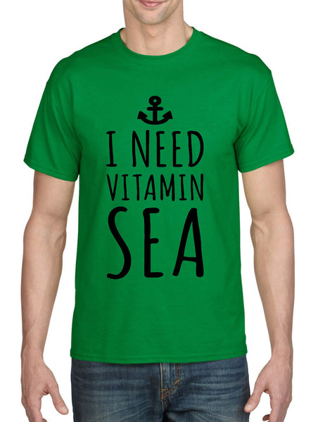 Men's T Shirt I Need Vitamin Sea Love Summer Vacation Beach Tee