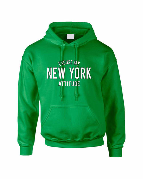 Adult Hoodie Excuse My New York Attitude Fun Cool Sweatshirt - ALLNTRENDSHOP - 2