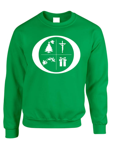 Adult Sweatshirt O Christmas Symbols Trendy Ugly Xmas Top Cool Gift