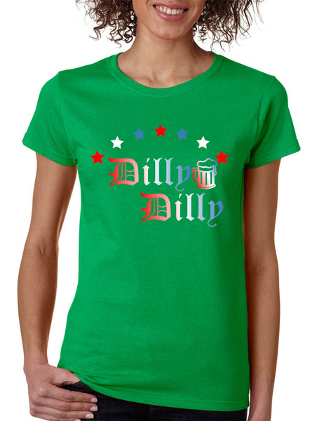 Women's T Shirt Dilly Dilly 4th Of July Trending Cheers Love USA Flag