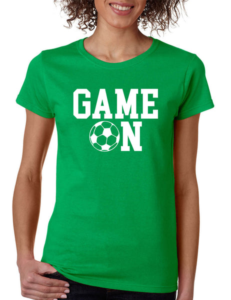 Women's T Shirt Game On Soccer Shirt Team Gift Love Sport Fans Tee