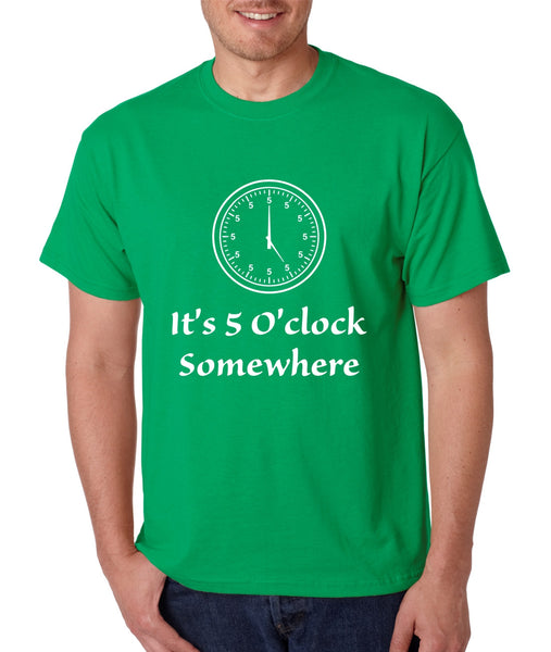 Men's T Shirt It's 5 O'clock Somewhere Party Drinking Beer Tee - ALLNTRENDSHOP - 1