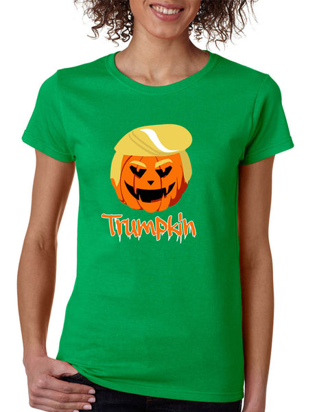 Women's T Shirt Trumpkin Funny Trump Halloween Shirt Trendy Pumpkin