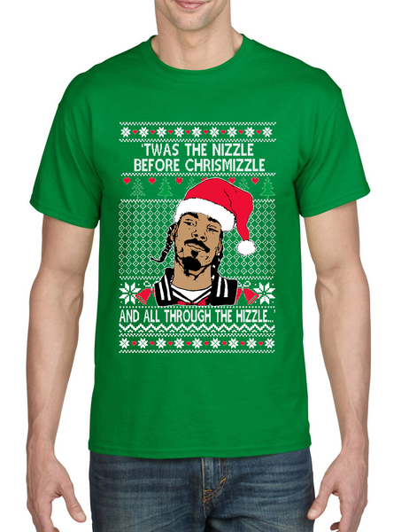 Ugly Christmas Snoop TWAS The Nizzle Before Chrismizzle Men's T Shirt
