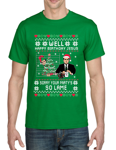 Happy Birthday Jesus Sorry Your Party is So Lame Xmas Men's T Shirt
