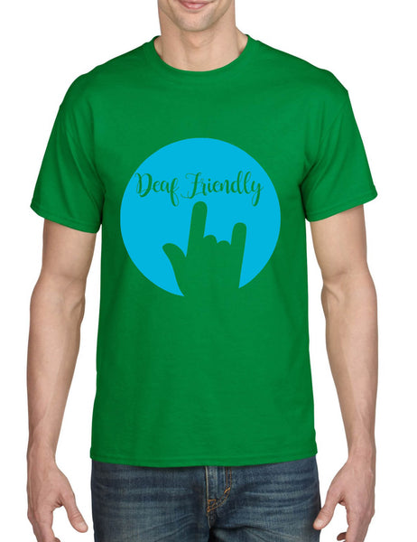 Men's T Shirt Deaf Friendly Deaf Awareness ASL Support Acceptance
