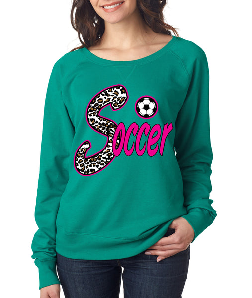 Soccer White Leopard women's long sleeve pullover - ALLNTRENDSHOP - 2