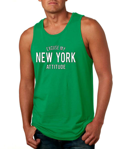 Men's Tank Top Excuse My New York Attitude Humor Funny Top - ALLNTRENDSHOP - 2
