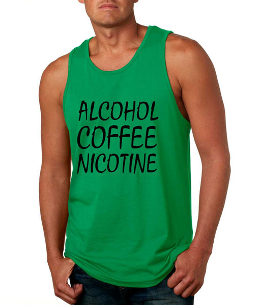 Men's Tank Top Alcohol Coffee Nicotine Cool Funny Top - ALLNTRENDSHOP - 3