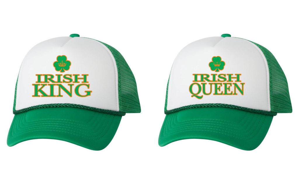 Irish king queen st patricks day dual color trucker hat - ALLNTRENDSHOP