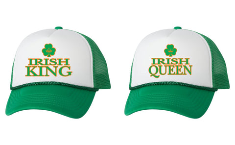 Irish king queen st patricks day dual color trucker hat - ALLNTRENDSHOP