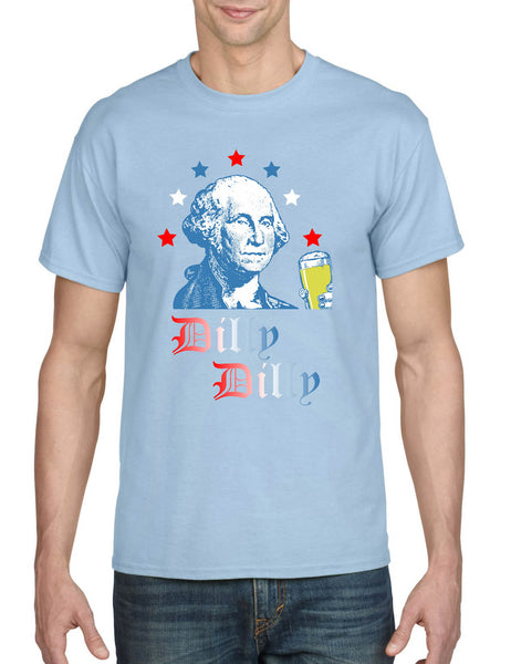 Men's T Shirt George Washington Dilly Dilly 4th Of July Cheers USA