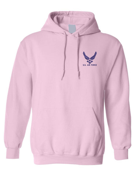 Adult Hoodie US Air Force Embroidered Military Love USA Army