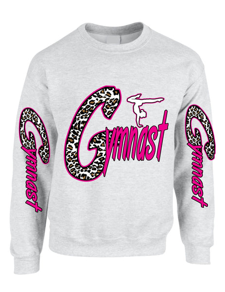Gymnast  White Leopard women's sweatshirt - ALLNTRENDSHOP