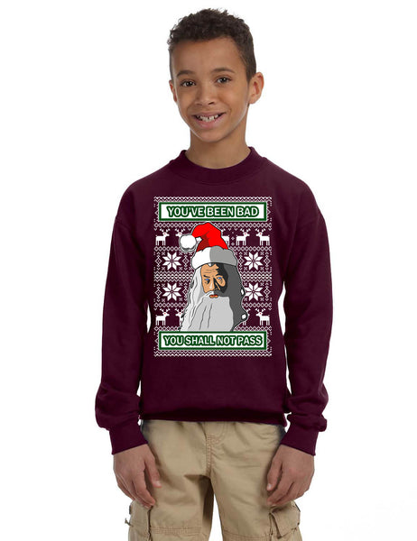 Kids Youth Sweatshirt You Shall Not Pass Ugly Christmas Top Xmas Gift