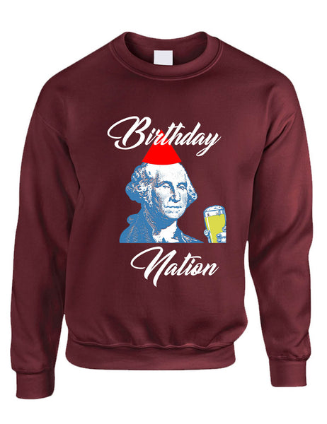 Adult Sweatshirt Birthday Nation Cool 4th Of July USA Party Top