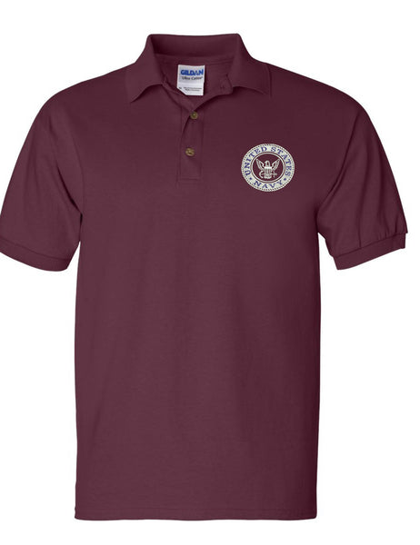 Men's Polo T Shirt US Navy Embroidered Army Top USA American Soldier