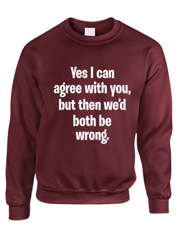 Adult Sweatshirt I Can Agree With You But We'd Both Be Wrong Fun Top