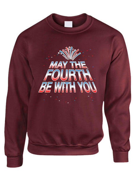 Adult Sweatshirt May The Fourth Be With You Cool 4th Of July Top