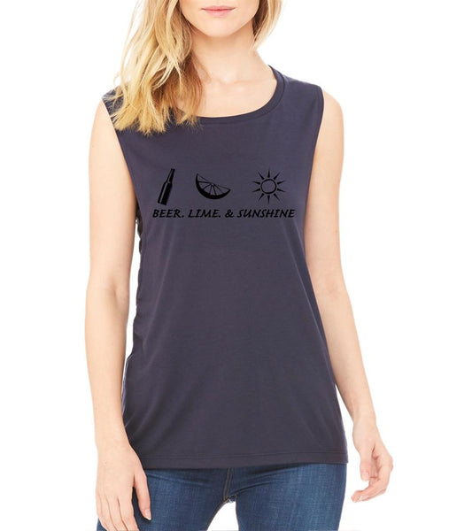 Beer lime and sunshine women Flowy Scoop Muscle Tank - ALLNTRENDSHOP