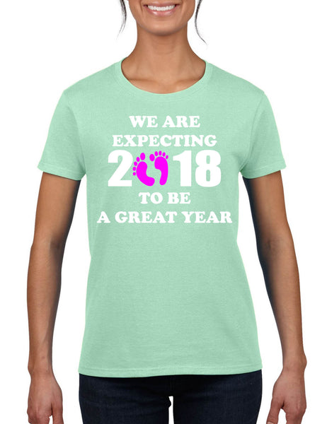 Women's T Shirt We Are Expecting Girl Maternity Reveal 2018 To Be