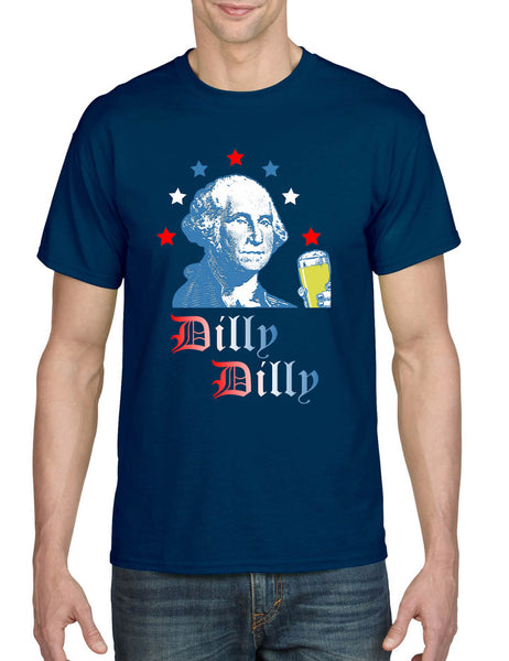 Men's T Shirt George Washington Dilly Dilly 4th Of July Cheers USA