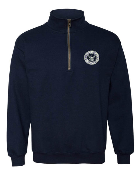 Adult Zip Collar Sweatshirt US Navy Embroidered USA Army Soldier Gift