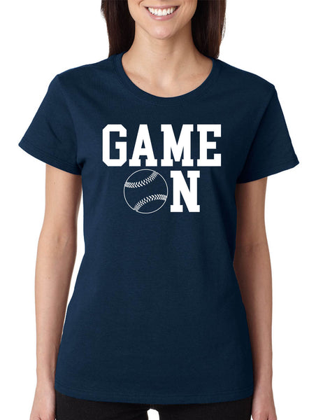 Women's T Shirt Game On Baseball Tee Sport Fans Baseball Team Gift