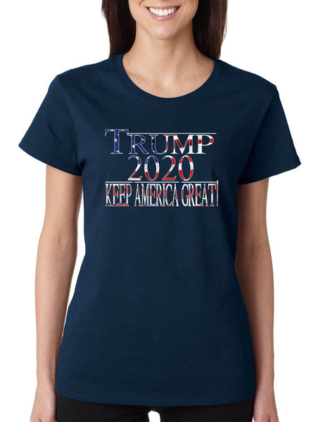 Women's T Shirt Keep America Great USA President Trump 2020 Shirt