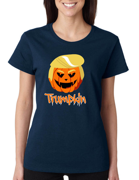Women's T Shirt Trumpkin Funny Trump Halloween Shirt Trendy Pumpkin