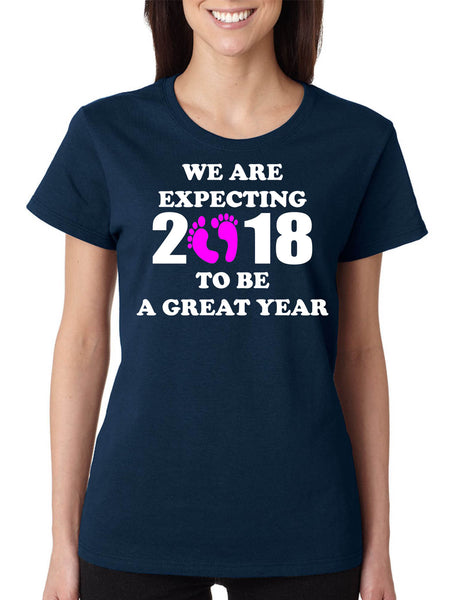 Women's T Shirt We Are Expecting Girl Maternity Reveal 2018 To Be