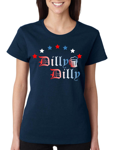 Women's T Shirt Dilly Dilly 4th Of July Trending Cheers Love USA Flag